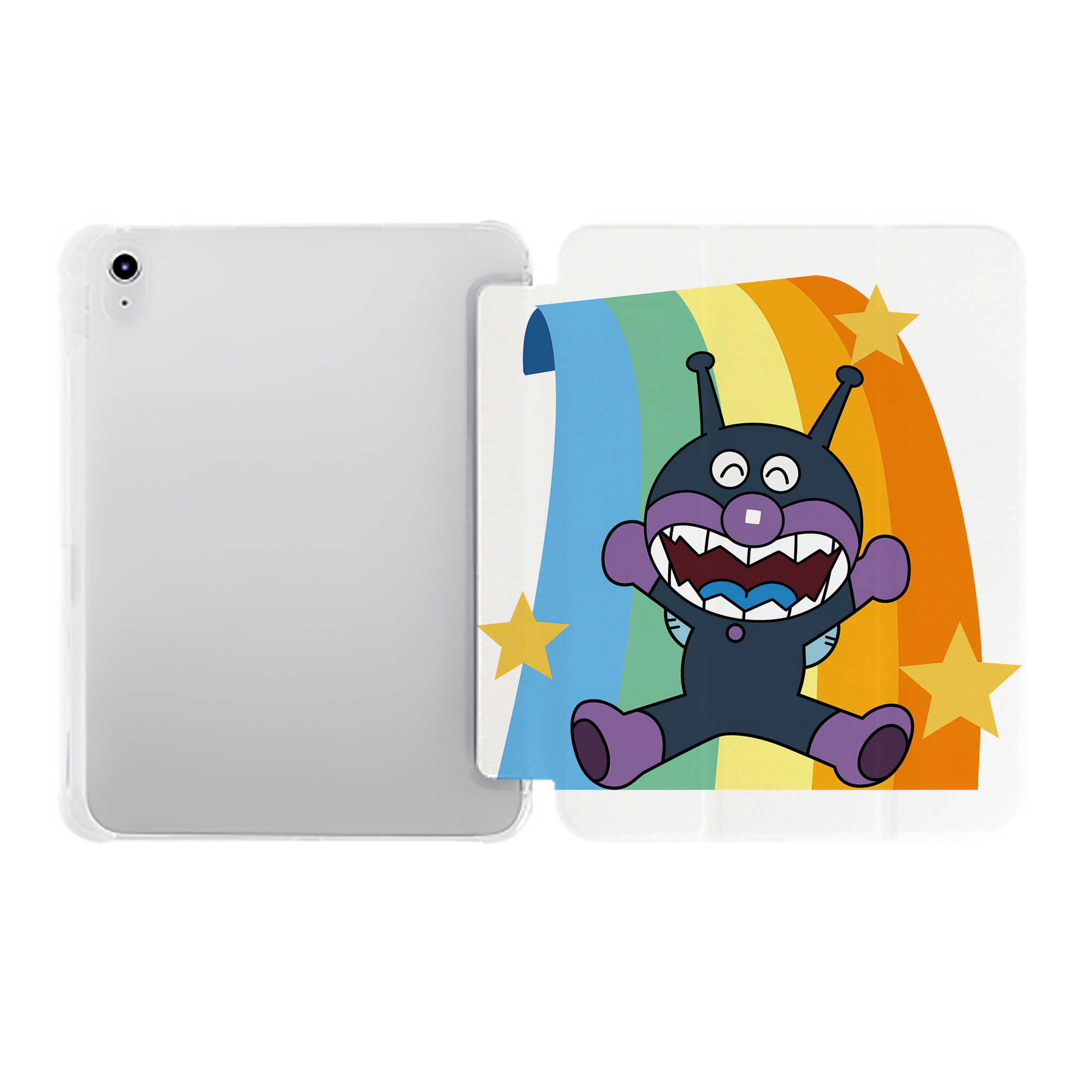 （画像用） アンパンマン Anpanman IPad ケース ペン収納付き 三つ折りスタンド PUレザー×シリコン 対応機種9.5/10.5/10.9インチ